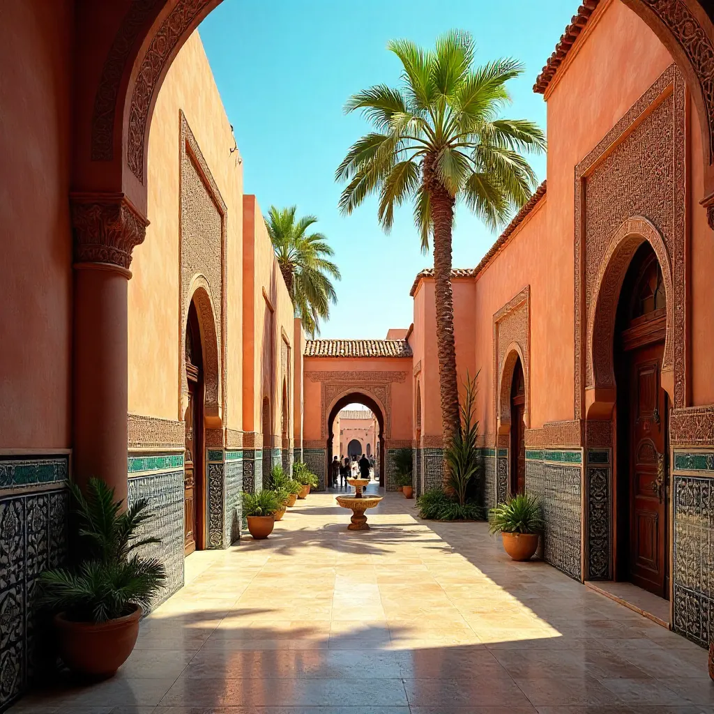 Courtyard Palaces and Palm Trees of Marrakesh