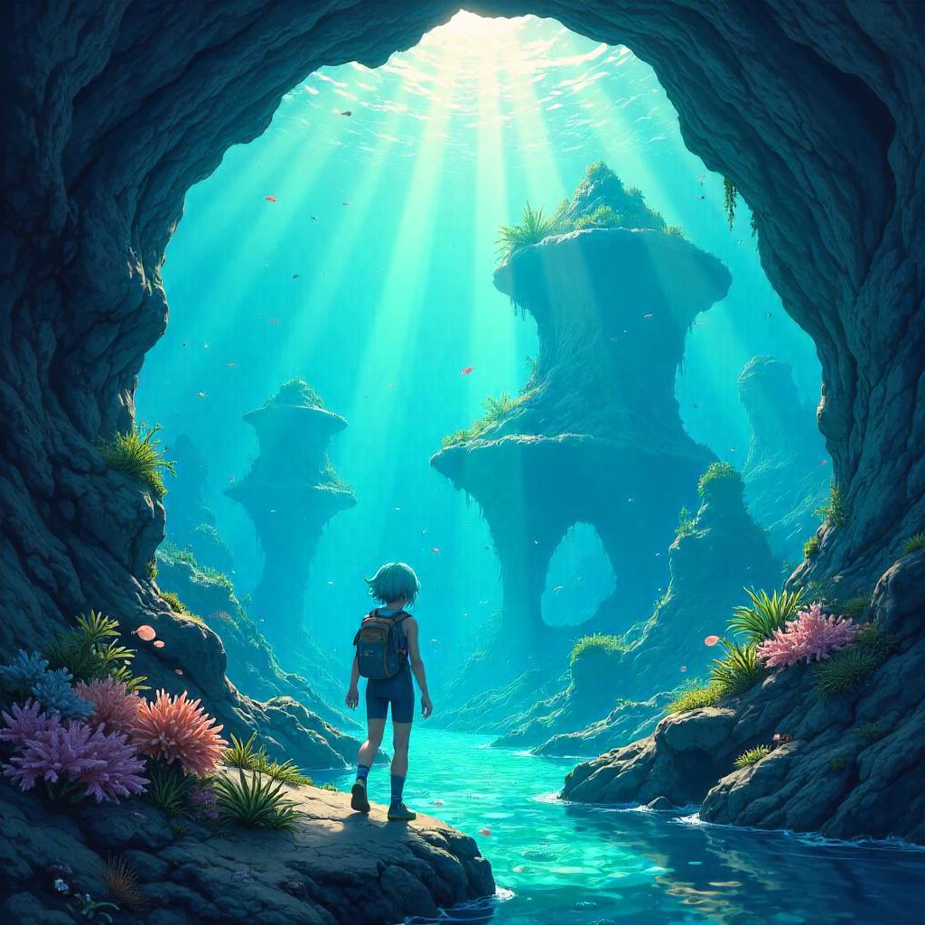 Anime Underwater Cave Archipelago