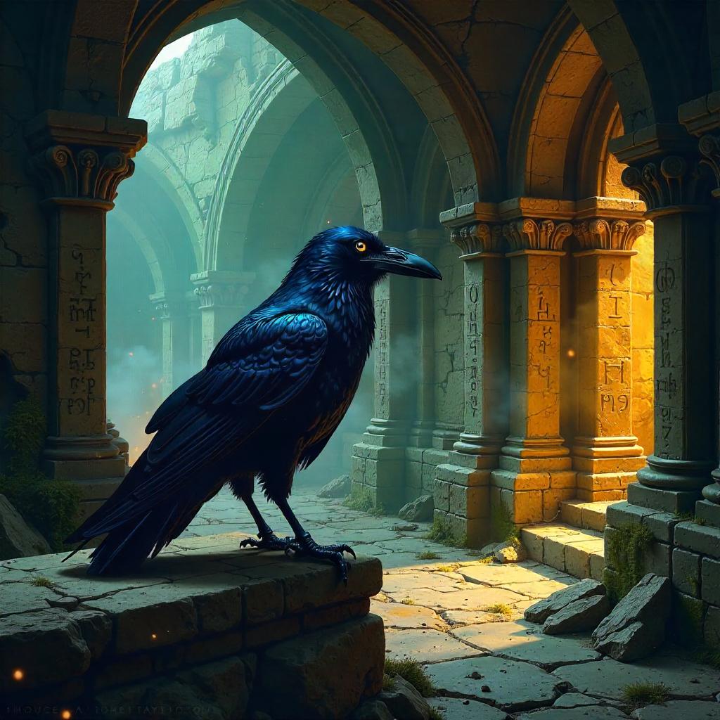 Raven in a Gothic Crypt - Concept Art