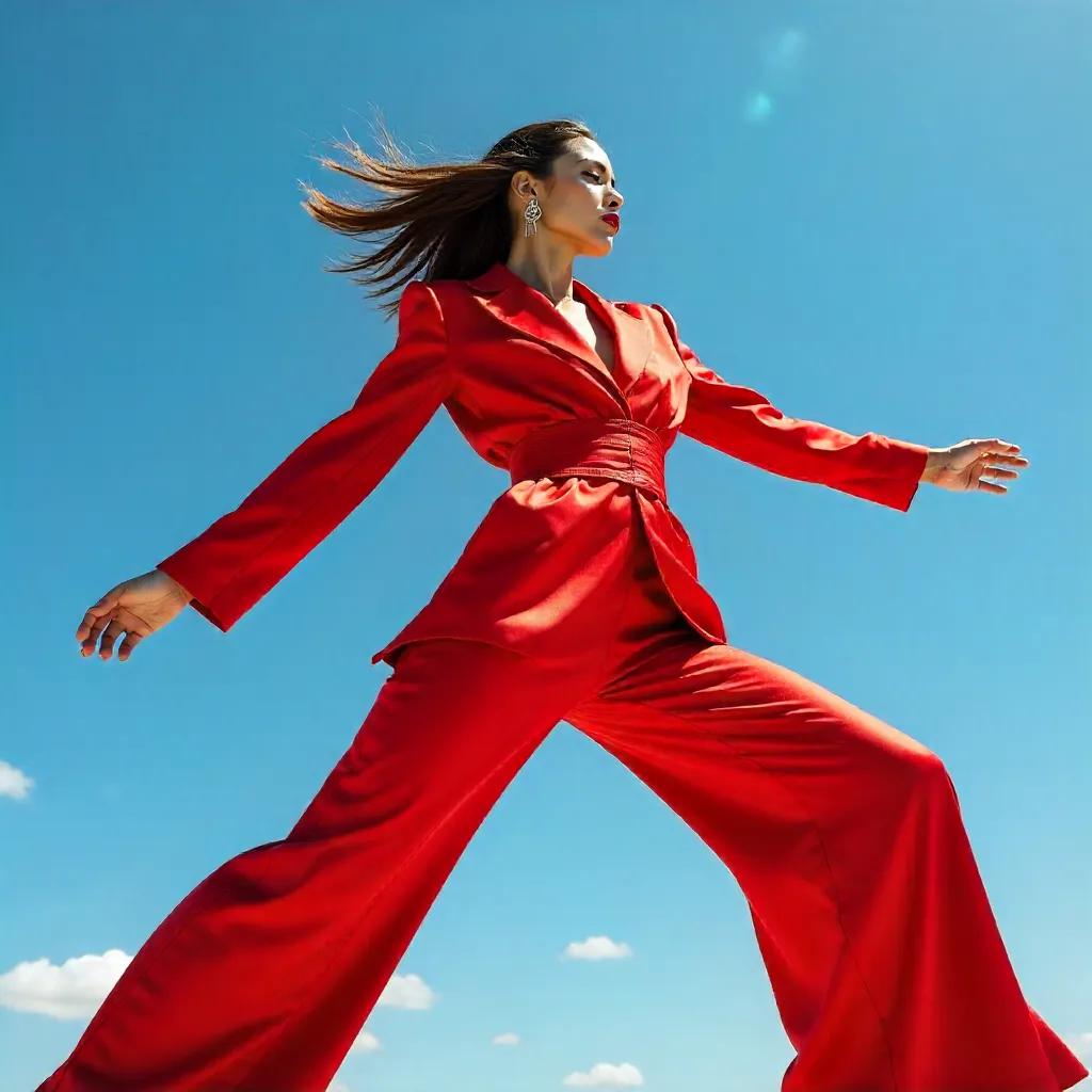 Dynamic Red Ensemble Under a Clear Blue Sky