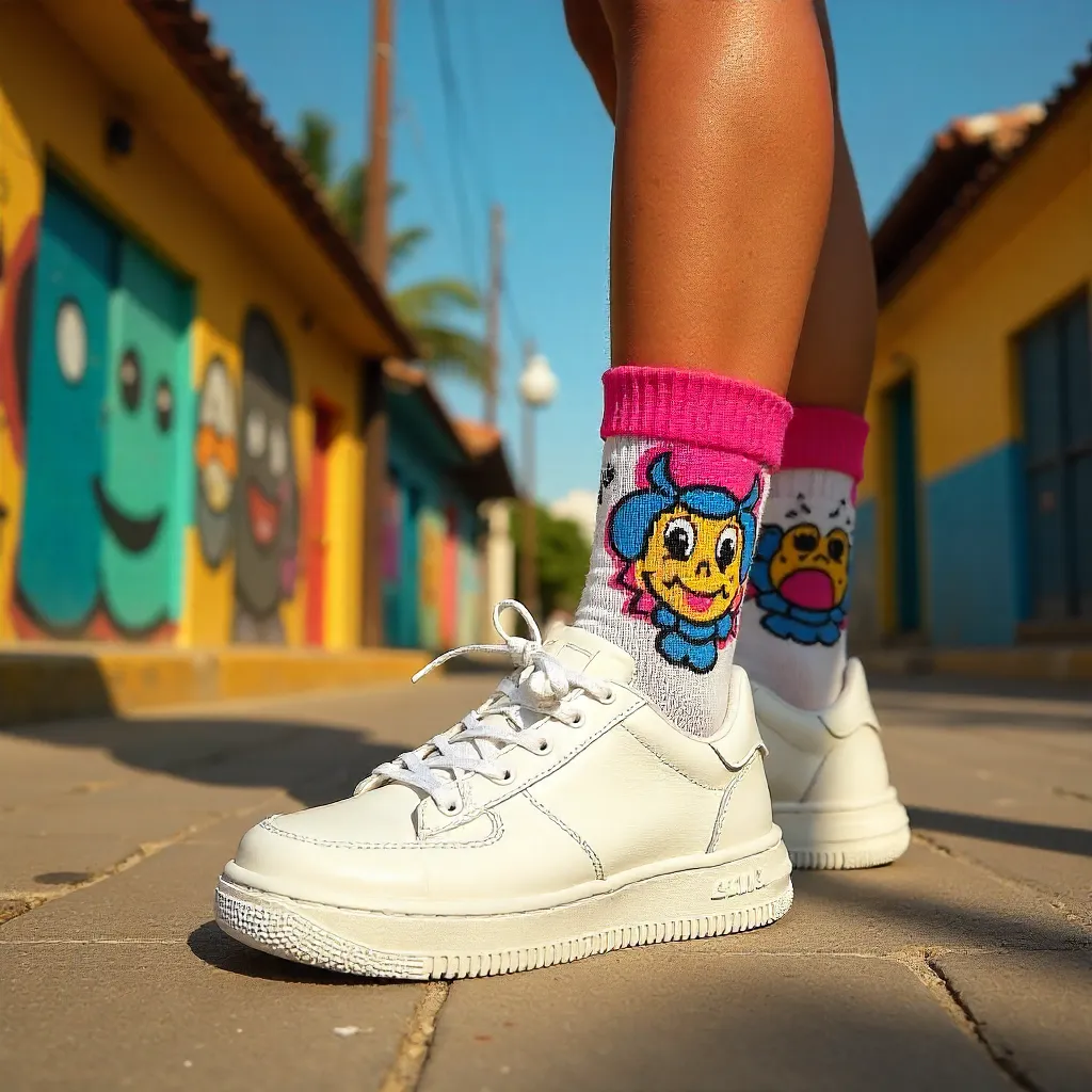 Cartoon-Faced Socks with Sneakers in Sete Lagoas