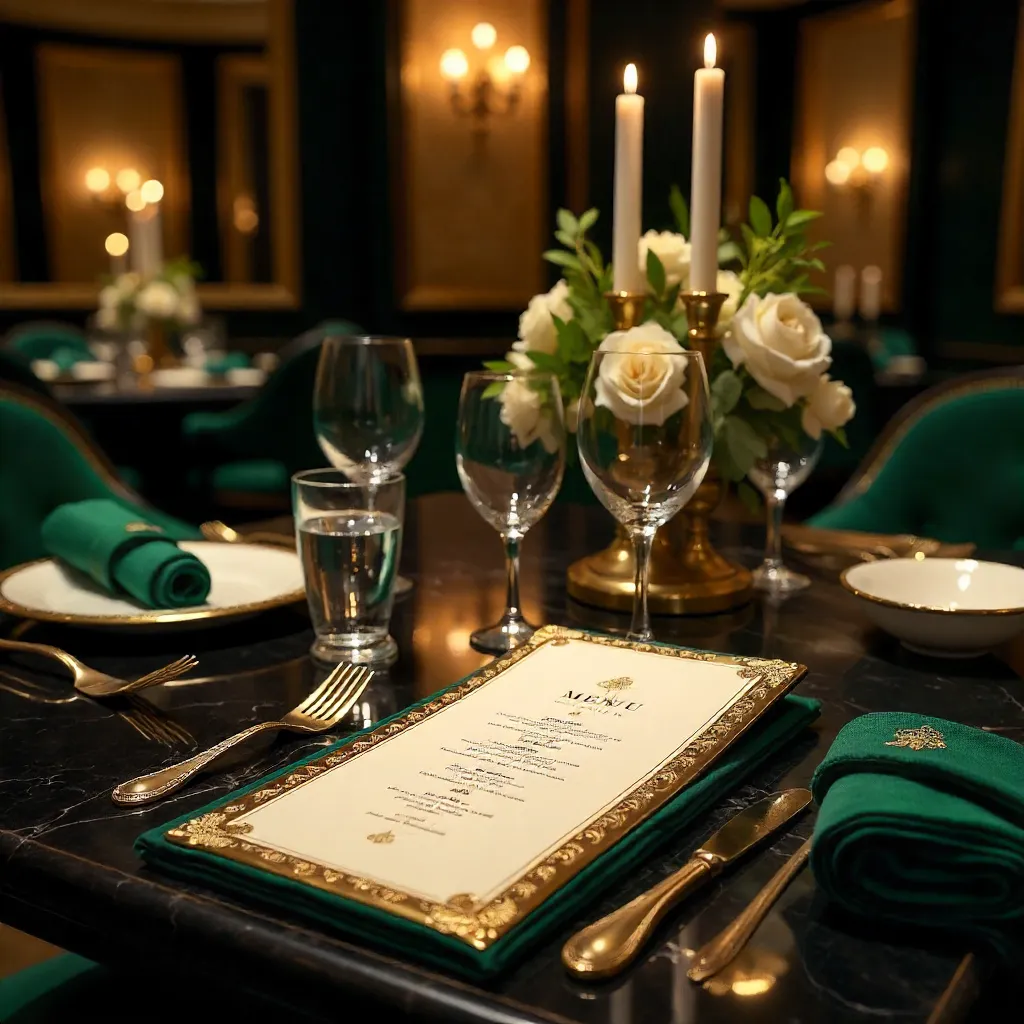Luxurious Menu and Elegant Table Setting