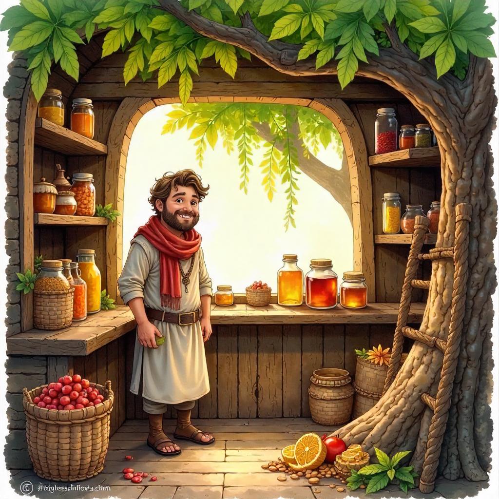 Watercolor Merchant in a Tree House