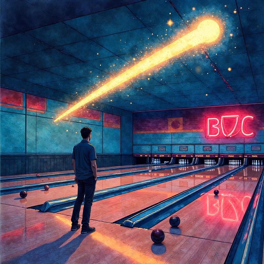 Comet Over the Lanes in Watercolor