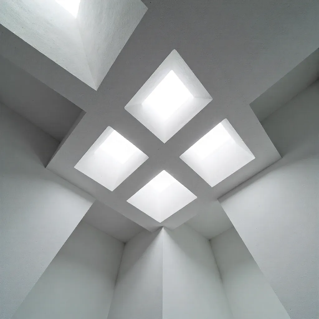 Monochrome Geometry: Minimalist Ceiling Architecture