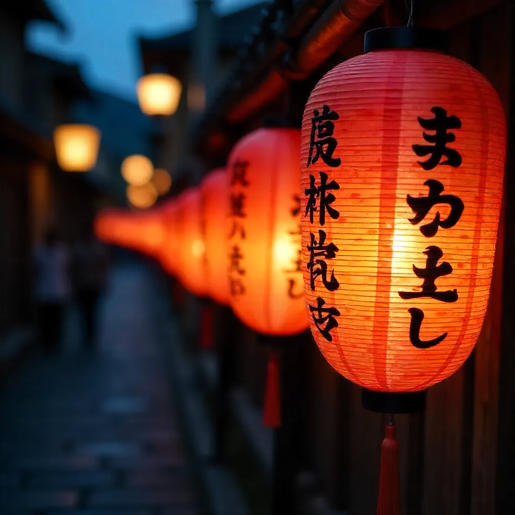 Warm Night Lanterns: Traditional Japanese Paper Lantern Glow