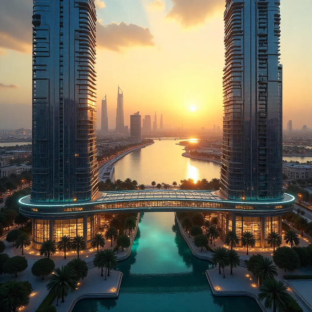 One Za'abeel Twin Towers with Sky Bridge