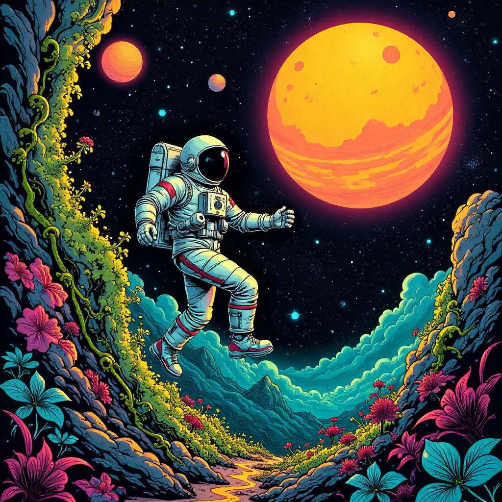 Cosmic Jungle: A Bold Space Comic Scene