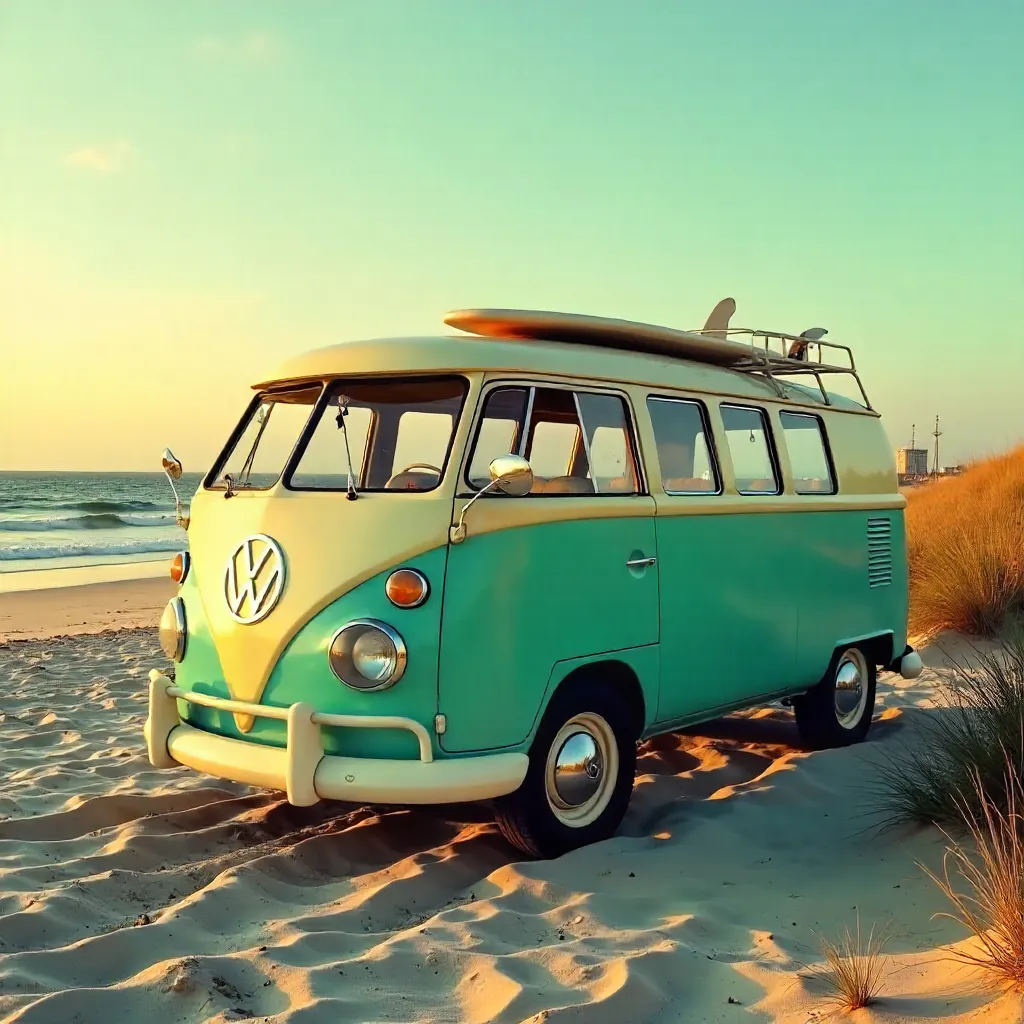 Retro Coastal Van by Corpus Christi Beach