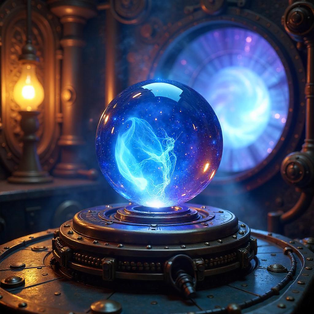Spirit Orb in a Time Machine – 3D Render