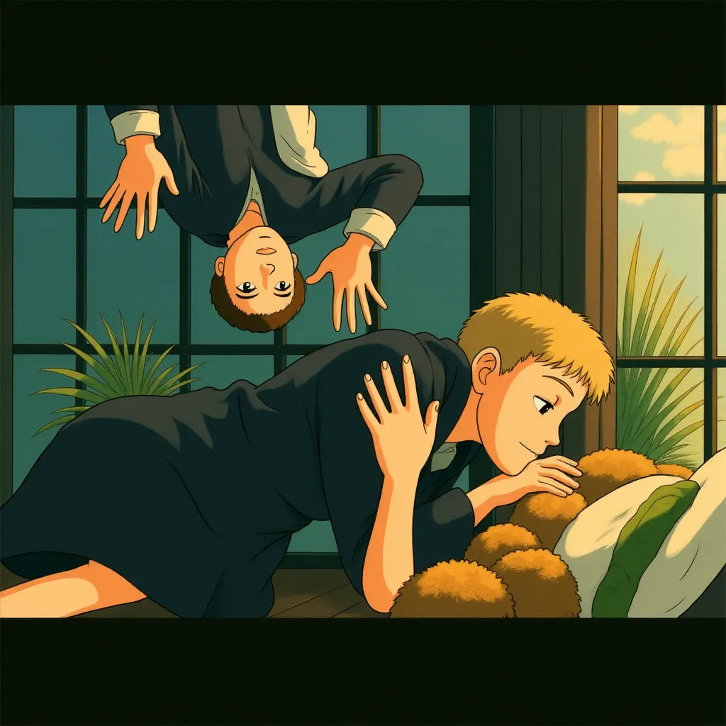 Johnny Depp, Jonny Lee Miller, and Charlotte Spencer in Dark Shadows (2012) - Anime style