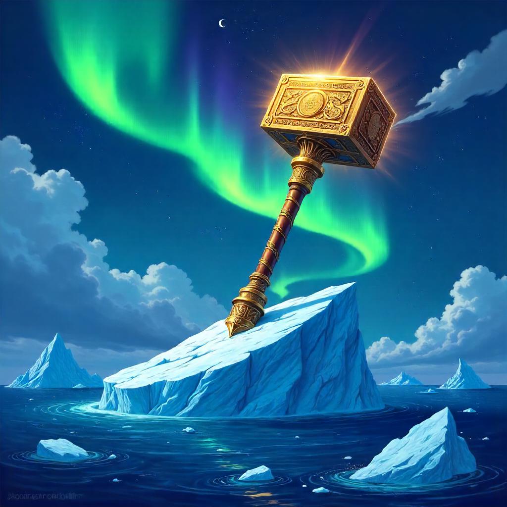 Divine Hammer on a Floating Iceberg (Anime Style)