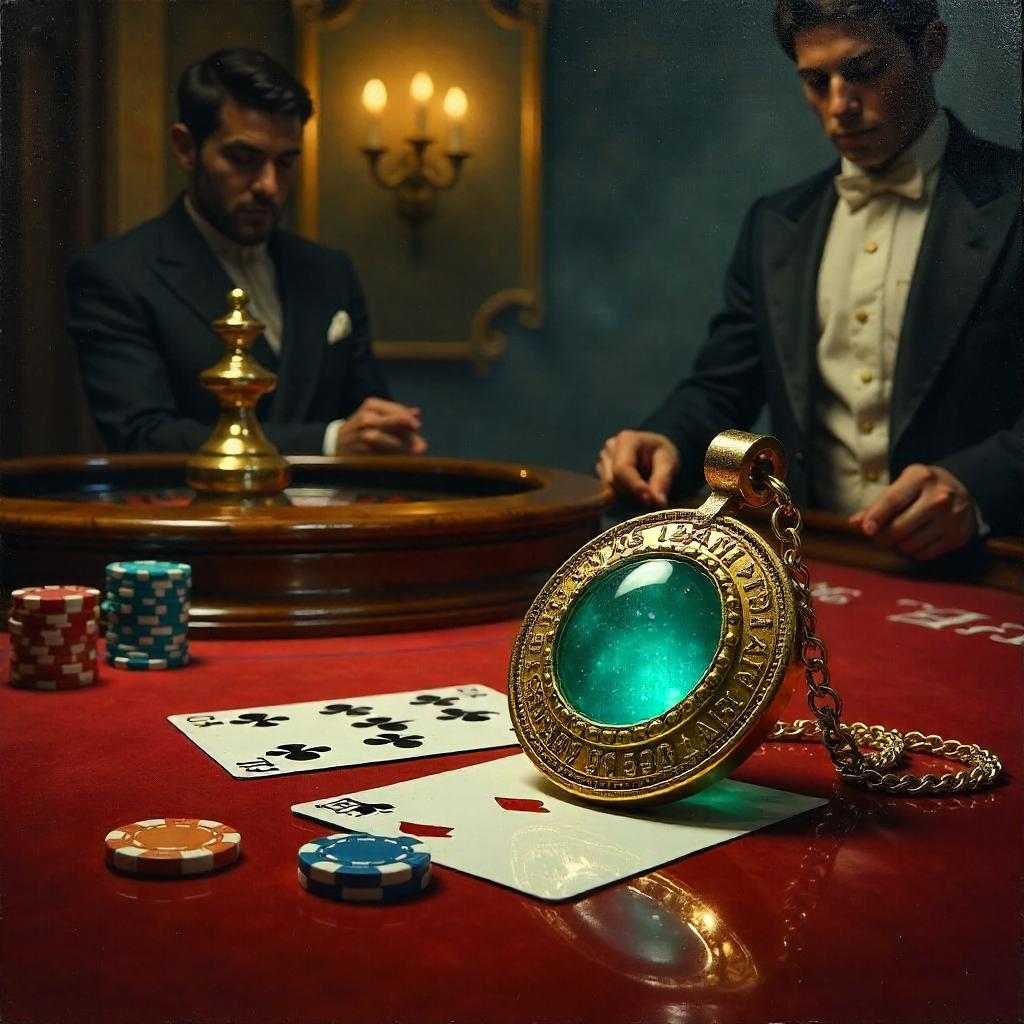 Cursed Amulet in the Casino — Oil Painting