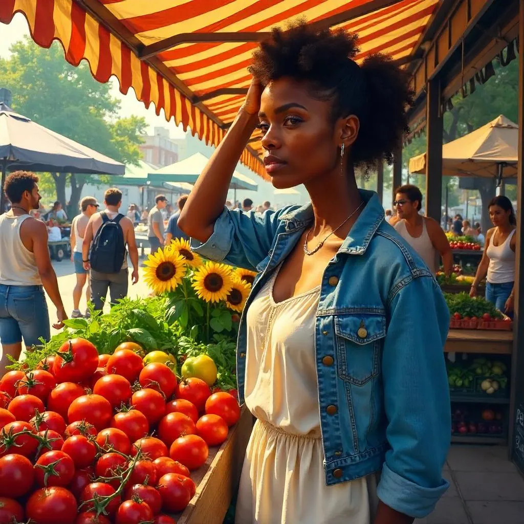 Golden Hour Portrait at the Farmers Market