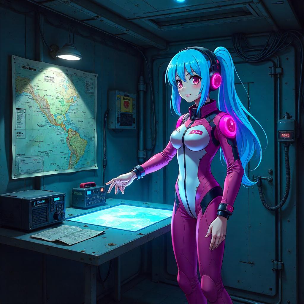 Hologram Ally in a Bomb Shelter (Anime Style)