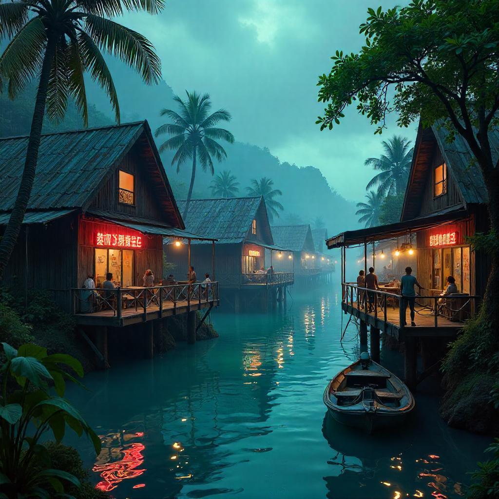 Neon Lagoon Village: A Hidden Cyberpunk Haven