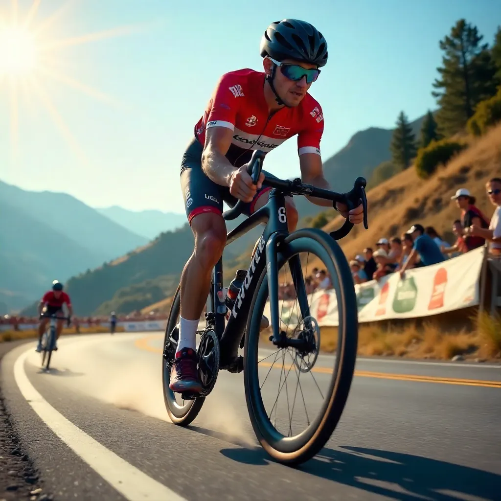 Cyclist in Motion: Outdoor Racing Sprint