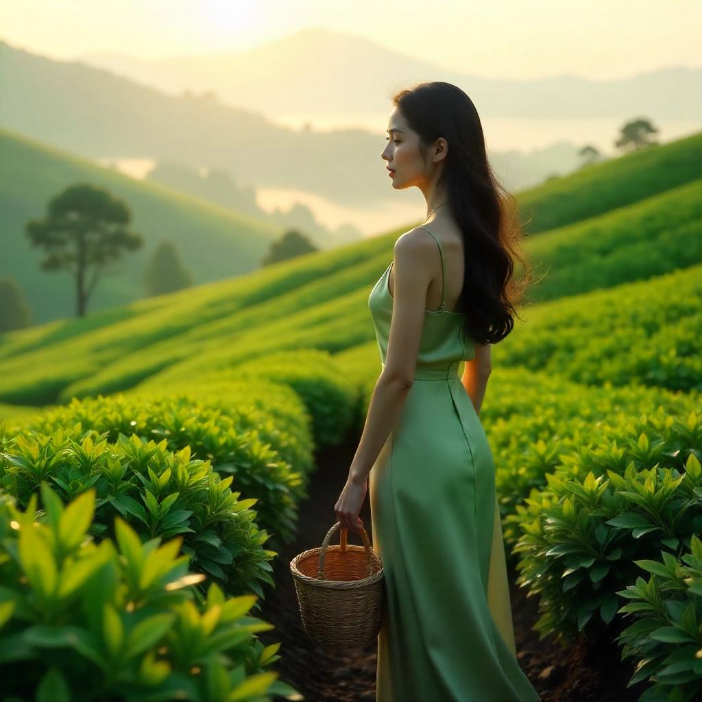 Tea Plantation Beauty: 3D Photorealistic Render