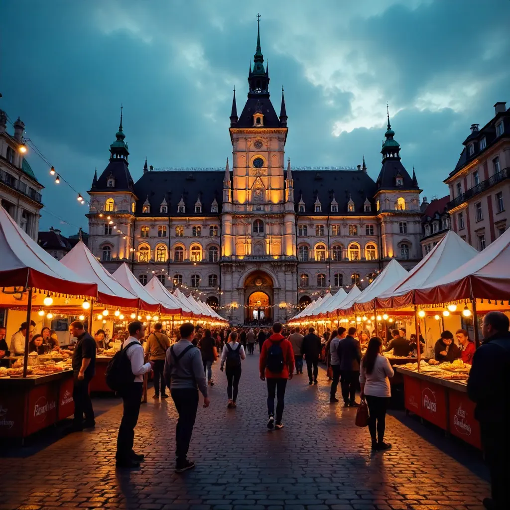 Vienna City Hall Festival: Tents, Lights and Lively Crowd
