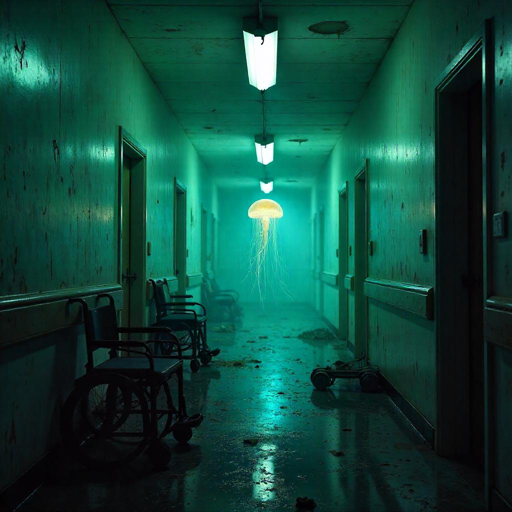 Jellyfish in an Abandoned Asylum - 3D Render