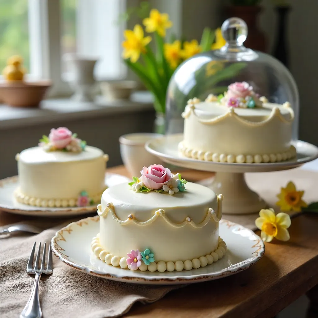Rustic Easter Cakes on a Cozy Spring Table