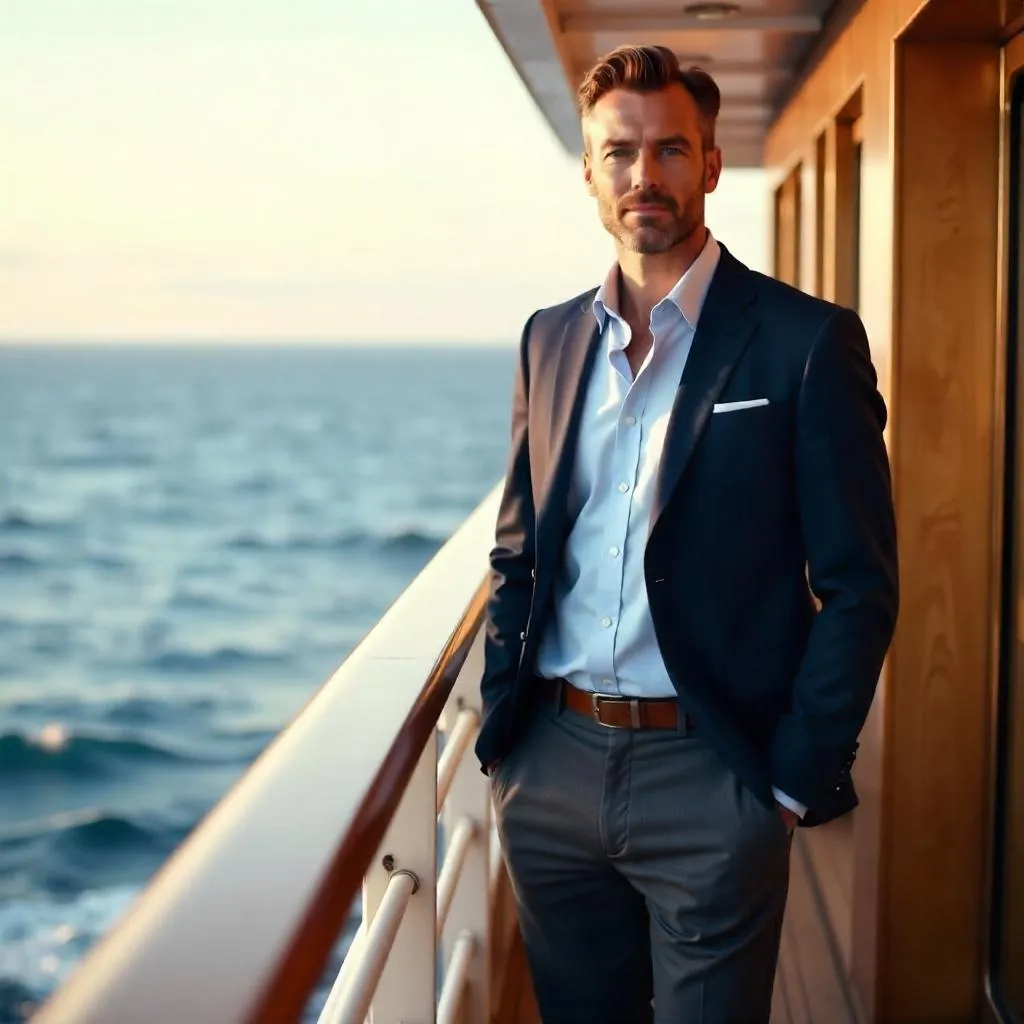 Photorealistic Caucasian Professional on a Cruise Ship