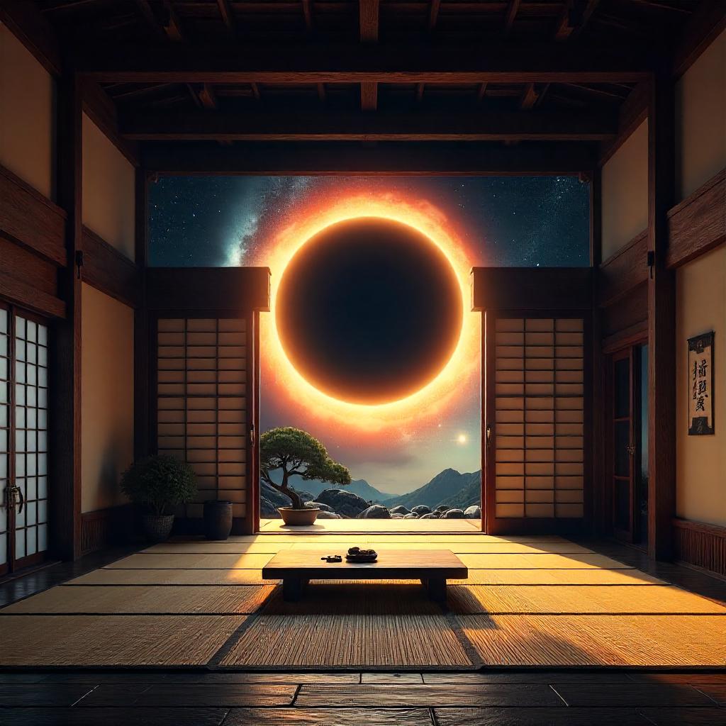 Black Hole in a Zen Temple: Photoreal Harmony