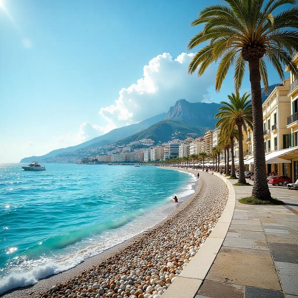 Turquoise Mediterranean Waters in Nice, Summer