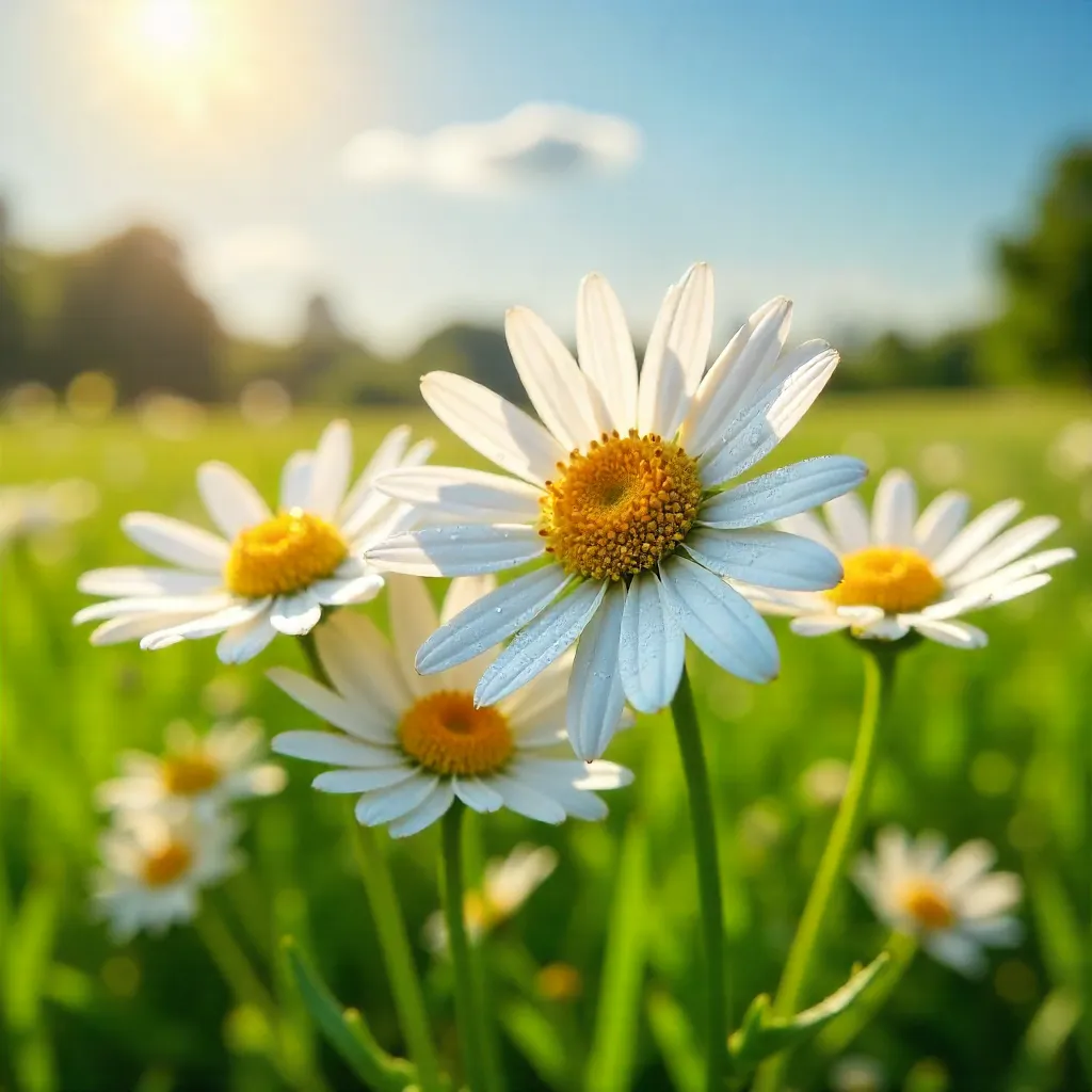Vibrant Daisies in Full Bloom: Summer Radiance