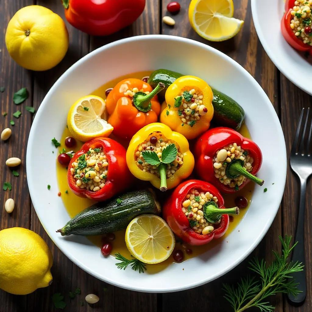 Top-Down Mediterranean Stuffed Veggies with Lemons