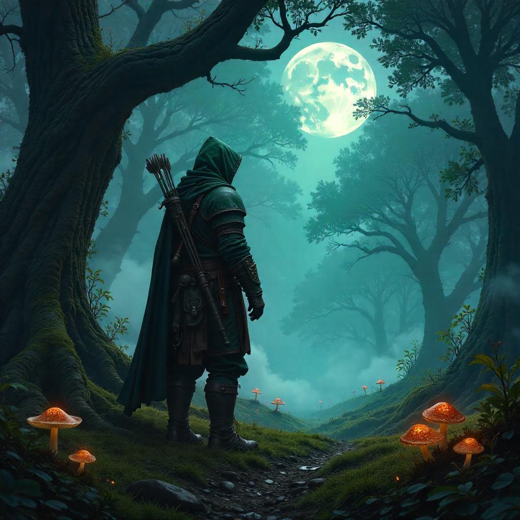 Ranger in a Dark Forest — Digital Concept Art