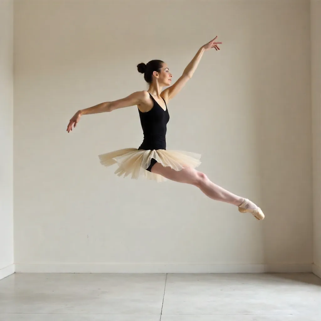 Split Leap of Grace in Minimalist Studio