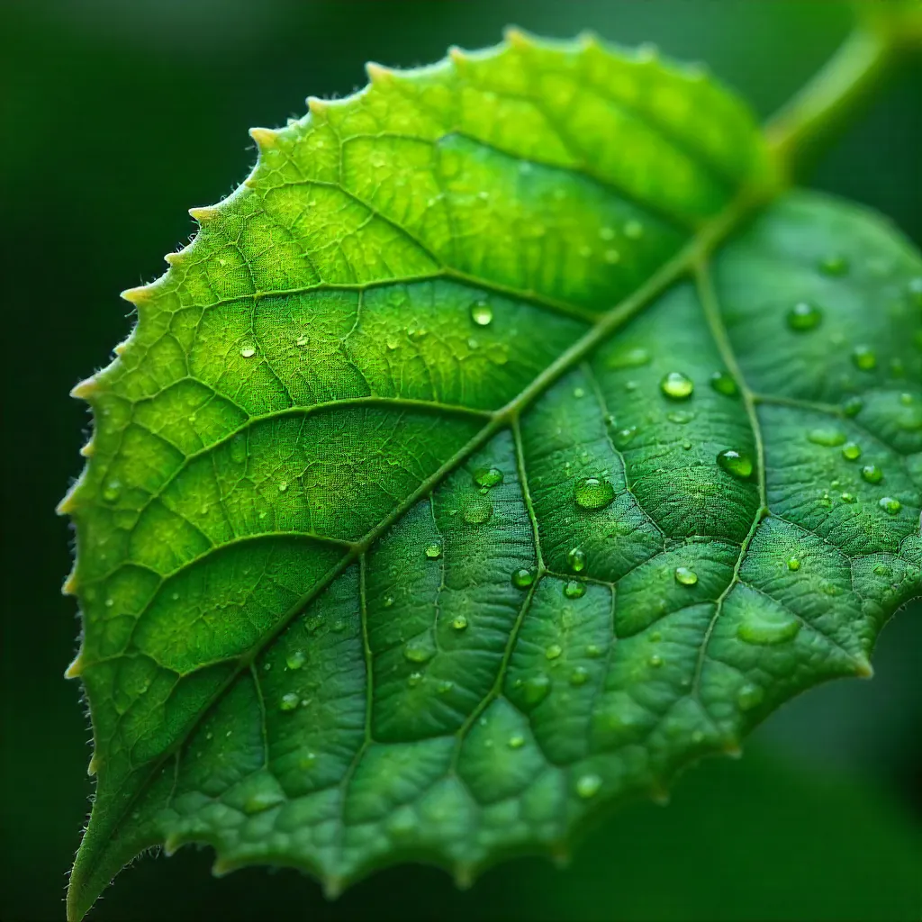 Macro close-up: leaf patterns and textures