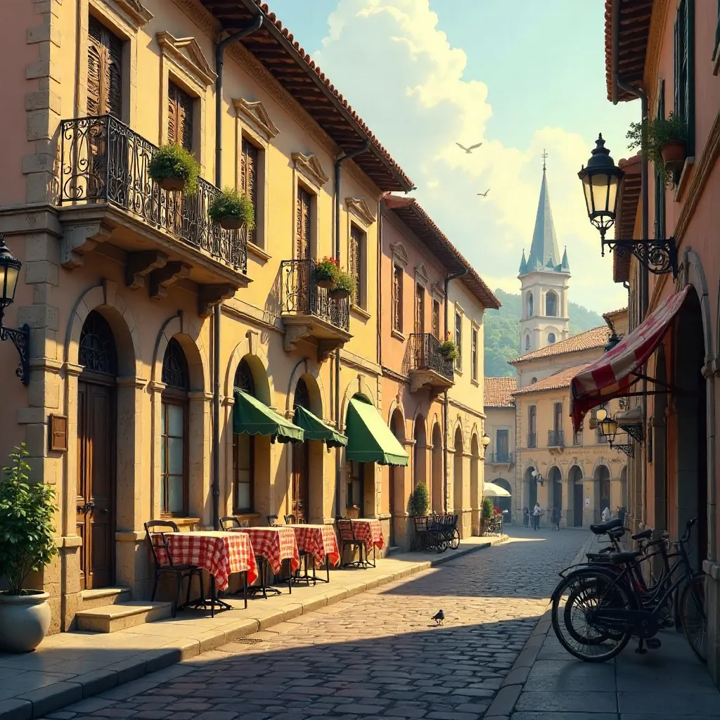 Timeless Charm: Vintage European Street Scene