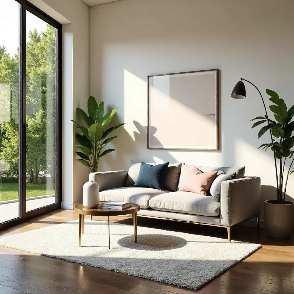 Elegant Modern Living Room in Natural Light