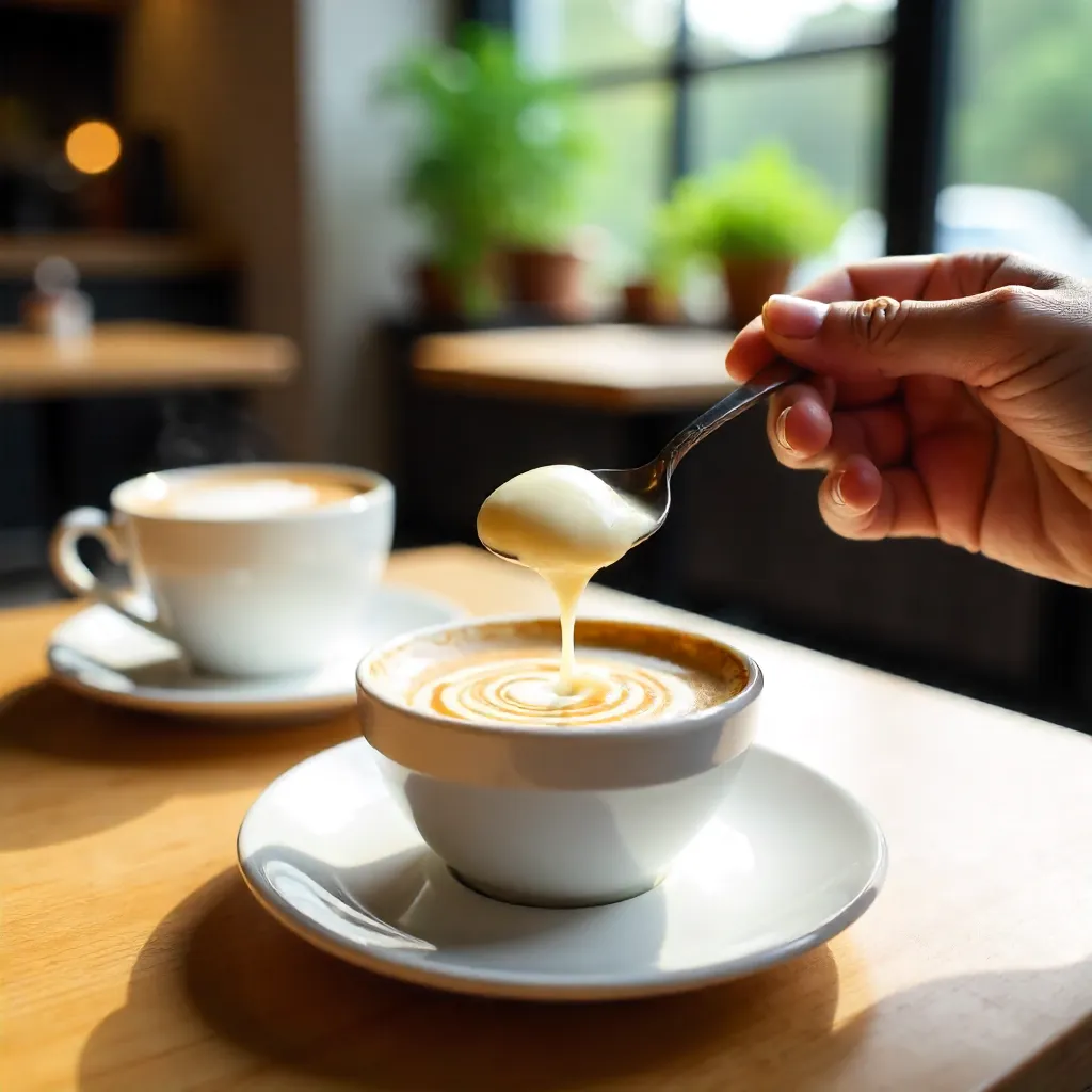 Velvety Dessert in a Modern Café Ambience