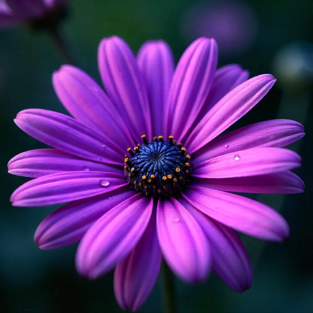 Macro close-up: Purple African daisies in detail