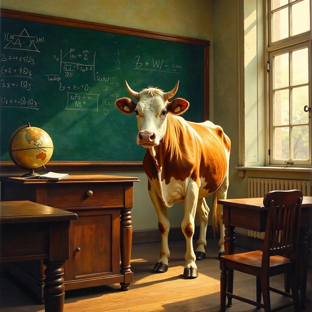 The Cow in the Old School Classroom