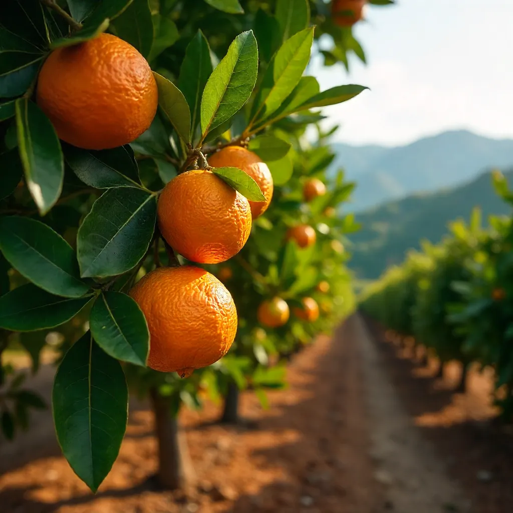 Lush Minas Gerais Orange Tree with Ripe Fruits