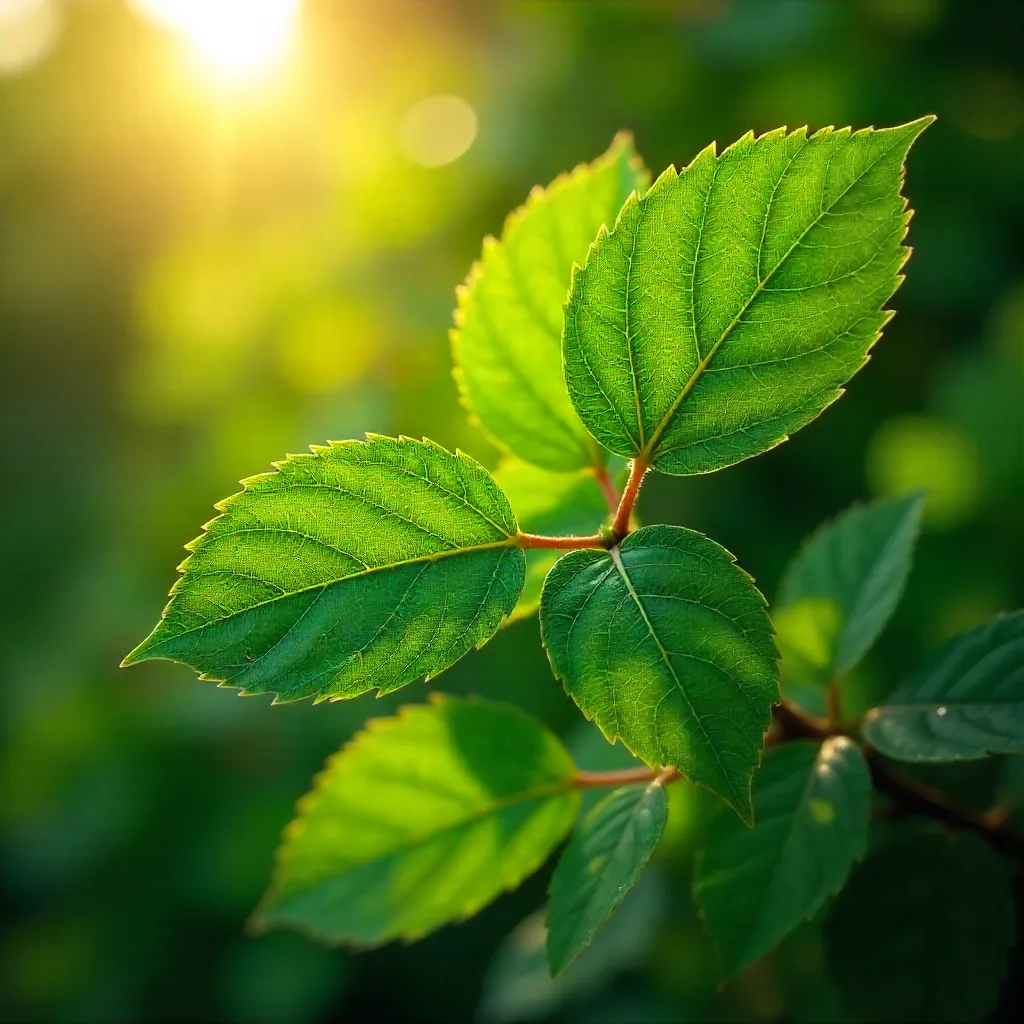 Macro View: Glossy Laurel Leaves in Sunlight