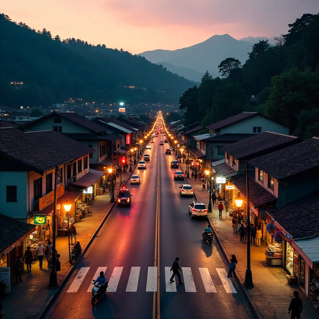Aerial Twilight Crossing in Baguio