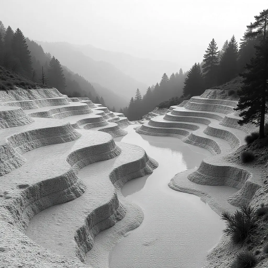 Misty Bolu Travertine in Monochrome