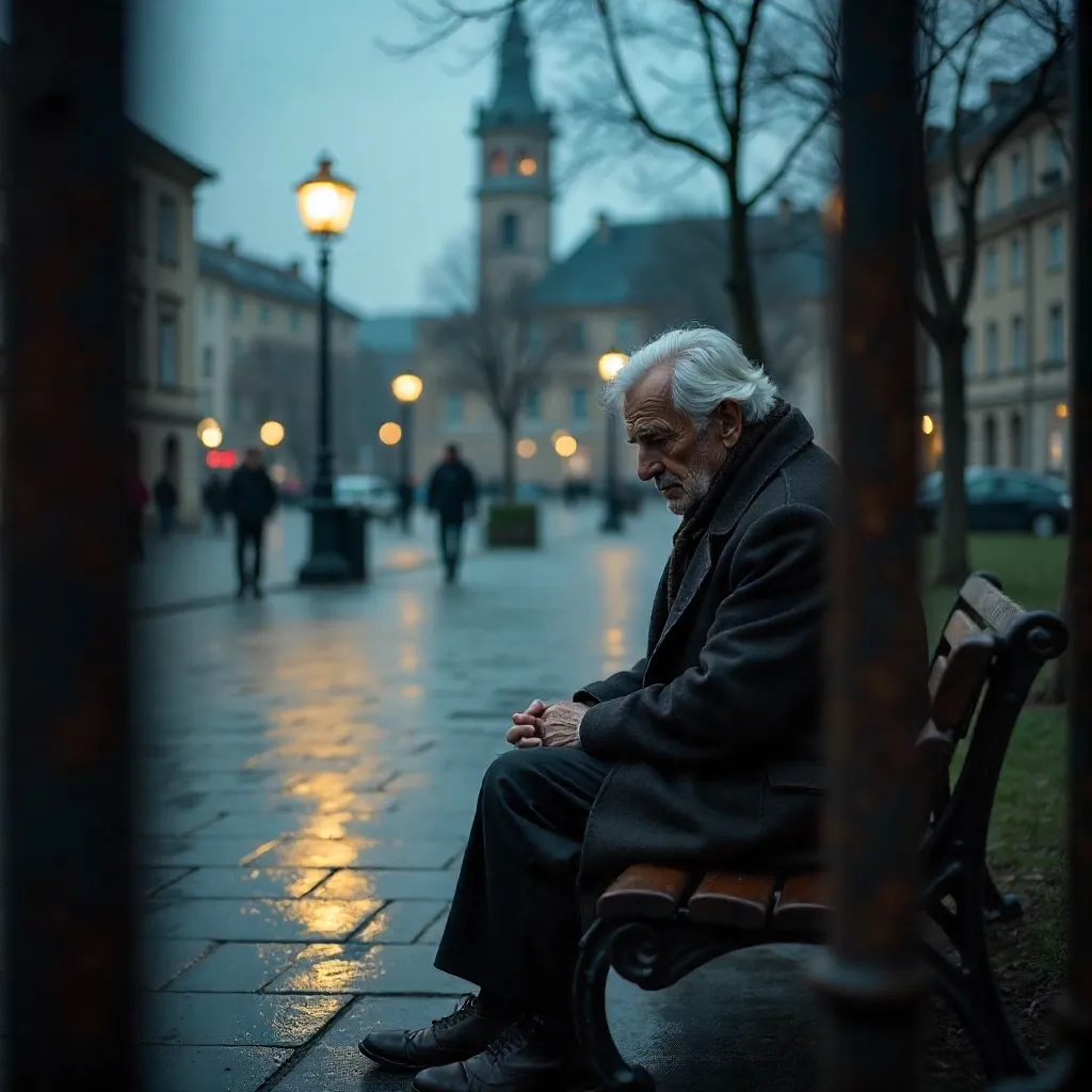 Contemplative Moment Behind Iron Bars