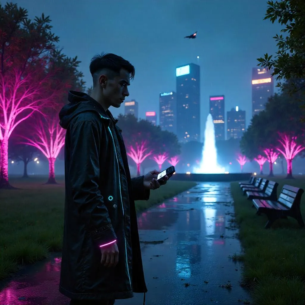 Neon Park Night: Cyberpunk Youth