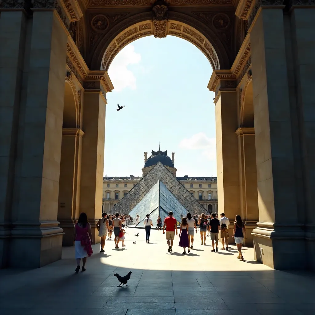 Archway to the Louvre Pyramid: Daytime Stroll