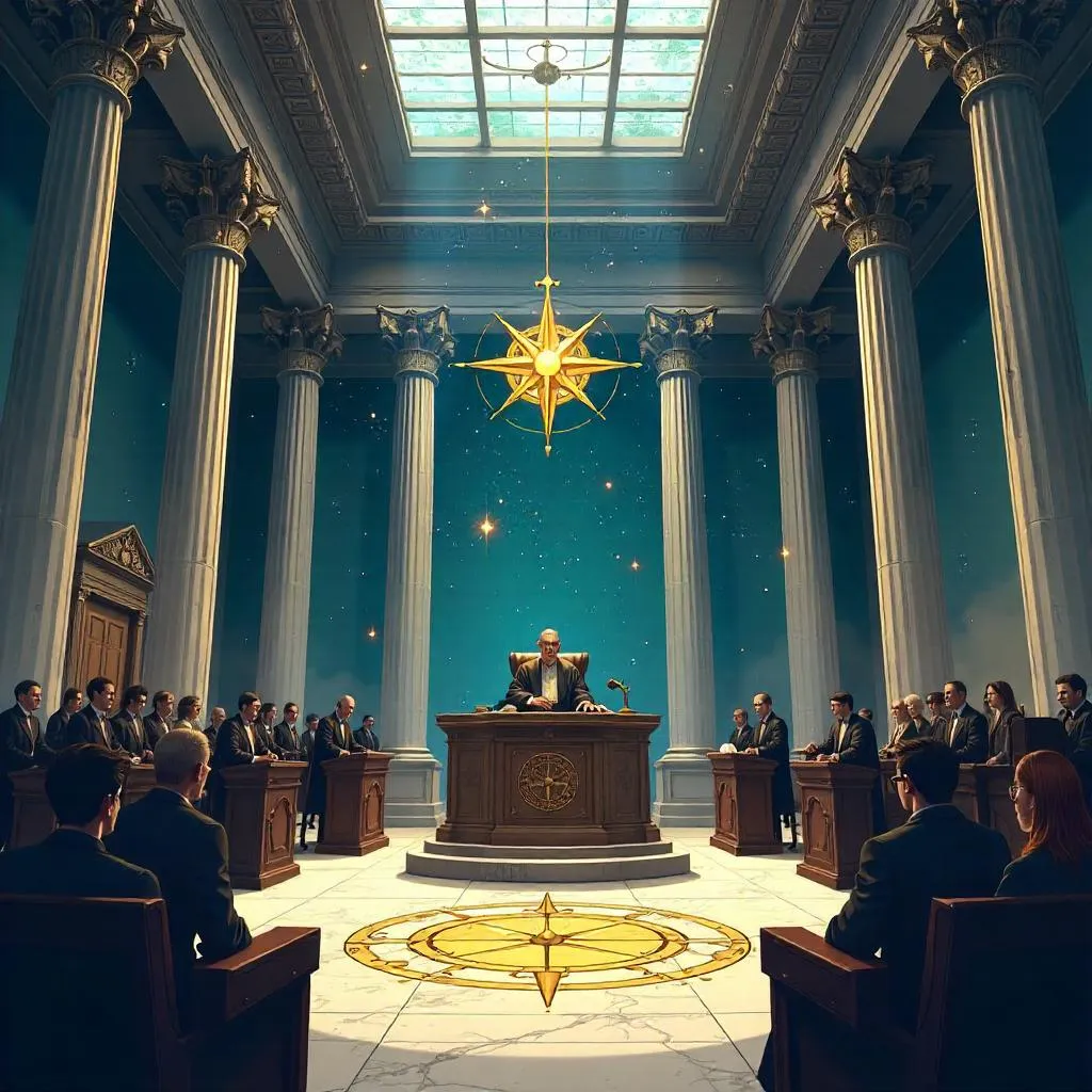 Celestial Compass in a Courthouse - Anime Vision