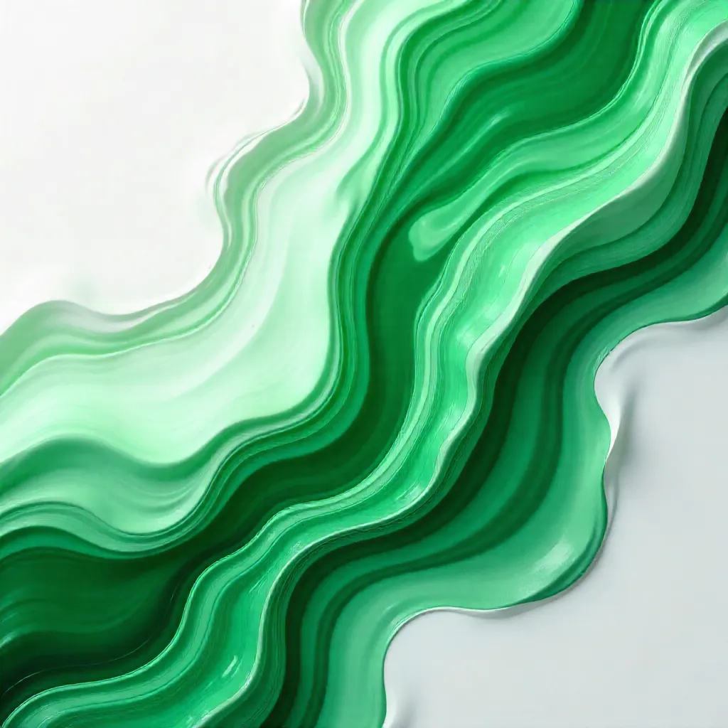 Emerald and White Swirl Fluid Art for Design