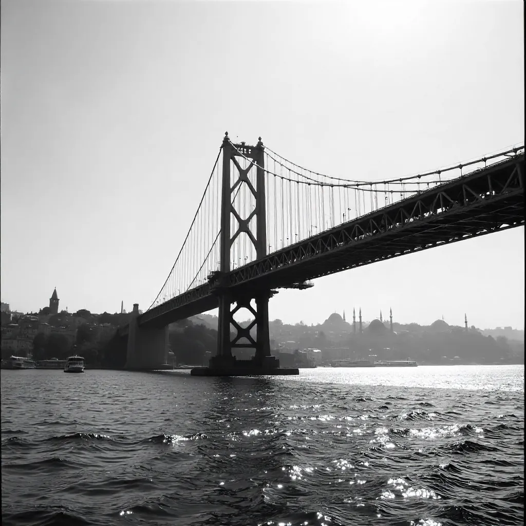 Black and White Bosphorus Bridge, Istanbul