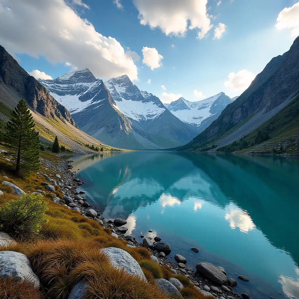 Turquoise Gjende Lake Amid Jotunheimen Peaks