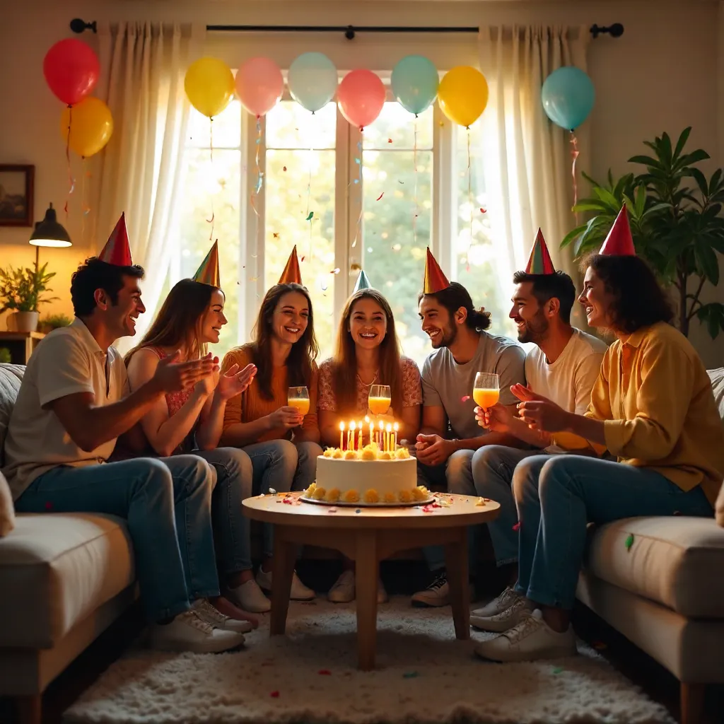 Joyful Indoor Birthday Party with Confetti